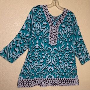 JM Collection print tunic Top in 1X